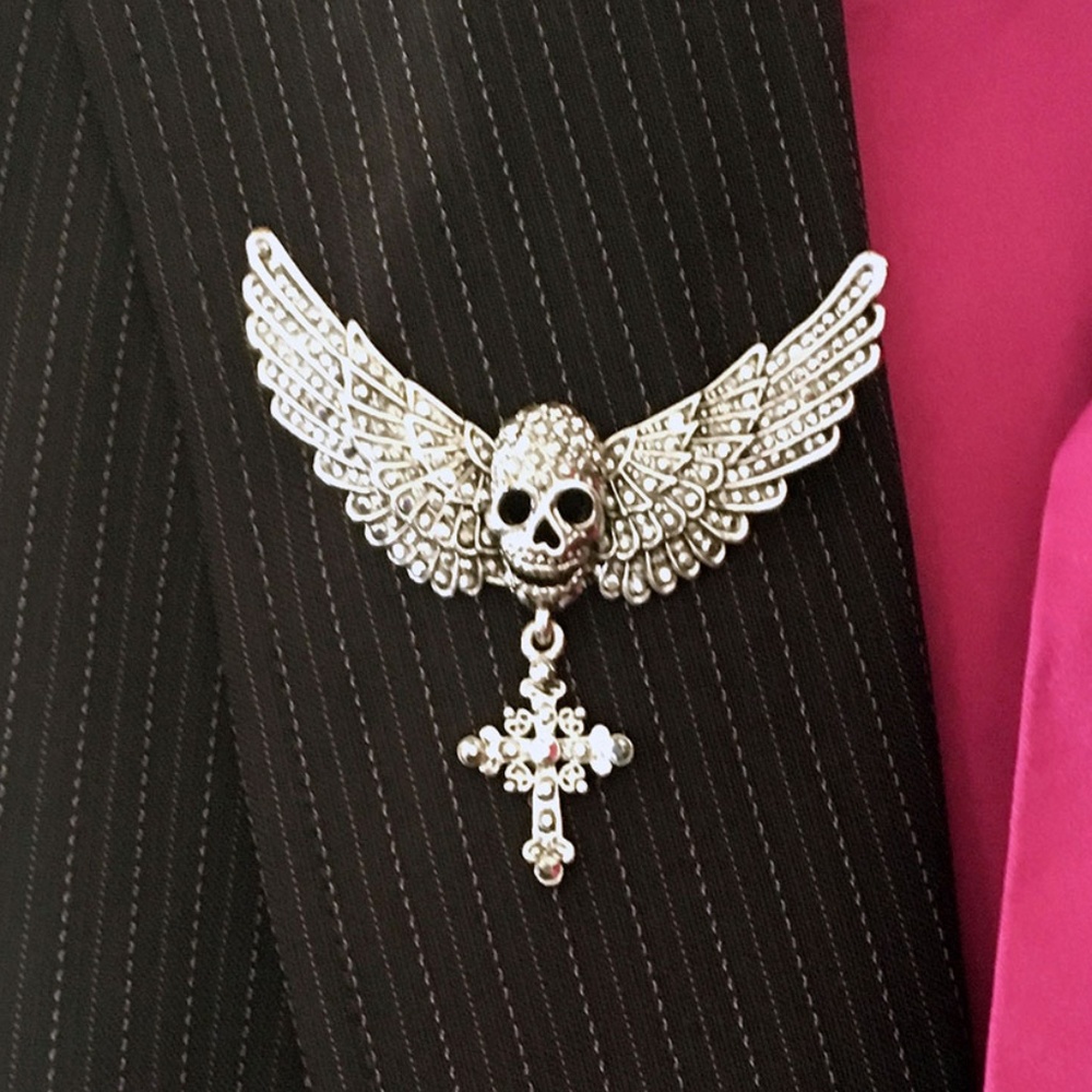 Butler & Wilson London Gothic Skull Brooch